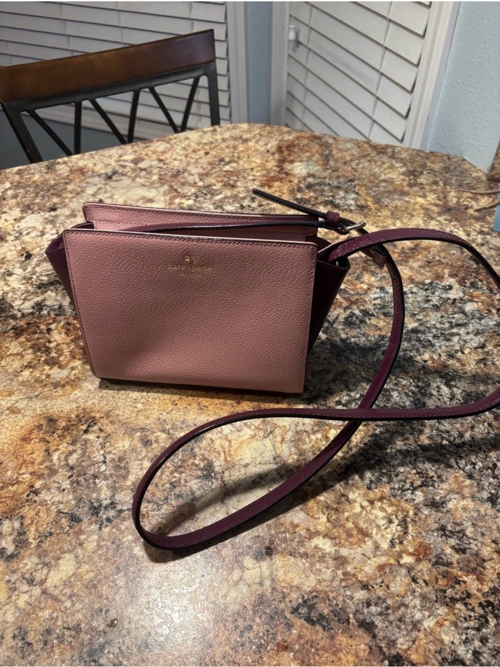 kate spade Dusty Rose and Plum Leather Crossbody Bag
